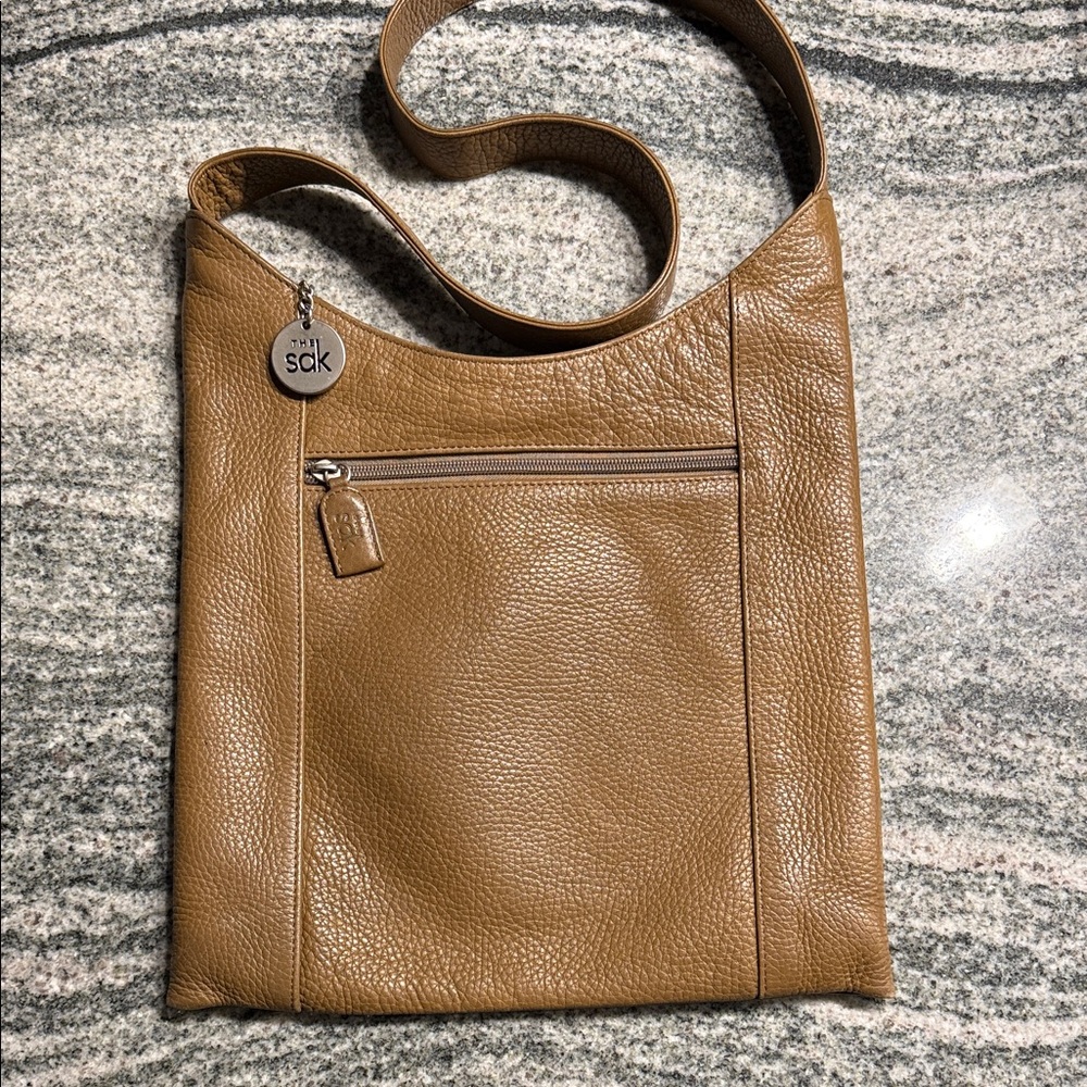 The Sak Brown Leather Messenger Bag